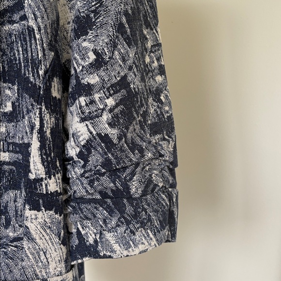 Cold Water Creek Navy/Cream Jacket with 3/4 Sleeves - Picture 8 of 14